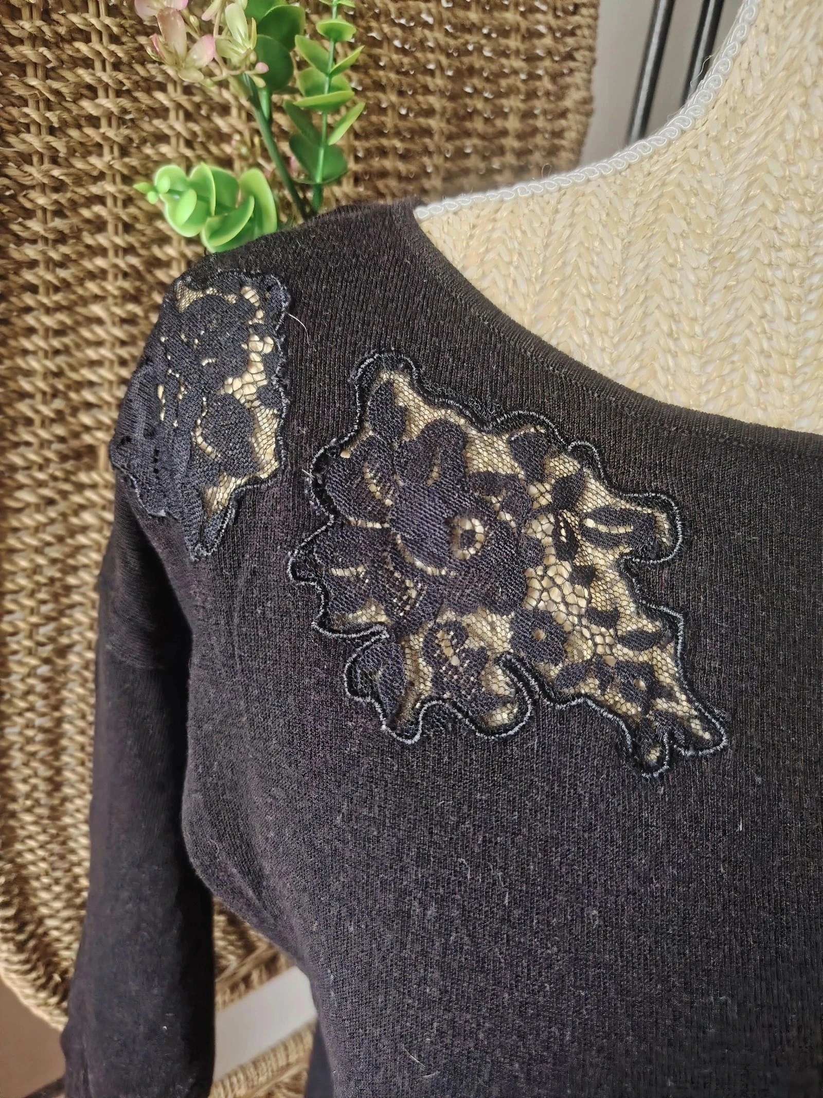 Suéter de encaje negro para mujer talla 34 Kookai – photo 5